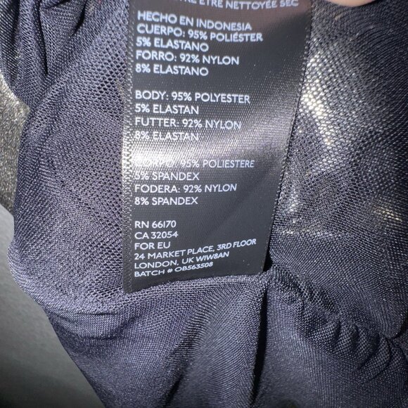 Urban Outfitters Silence + Noise Drita Dress Women’s L Gold Metallic Mini Slip - Picture 8 of 9